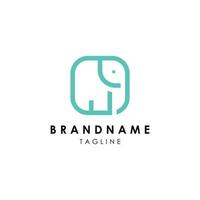 Simple and minimal elephant logo illustration. Modern vector line icon.