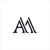 Letter AM logo design vector. vector