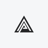 Letter AP triangle logo design template. vector