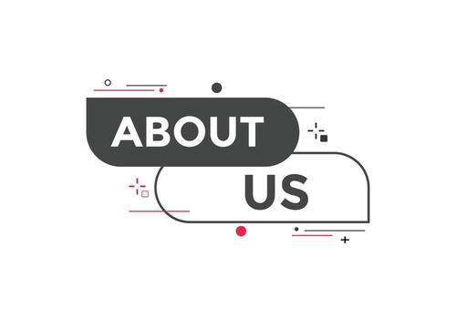 About us text web button template. About us sign icon label colorful vector