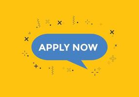 Apply now web button template. Apply now icon label colorful vector