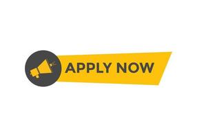 Apply now button. Apply now template for website. Apply now icon flat style vector