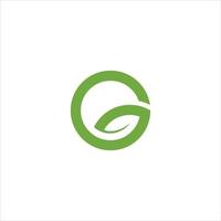 Letter G logo with green leaves. vector