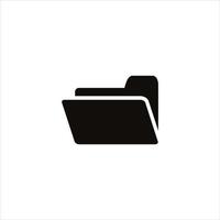 Folder icon black logo, white background. vector