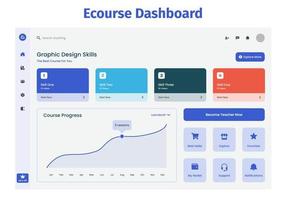 Learning Course Dashboard Design UI Kit vector