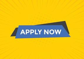 Apply now web button template. Apply now icon label colorful vector