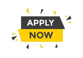 Apply now button. Apply now template for website. Apply now icon flat style vector