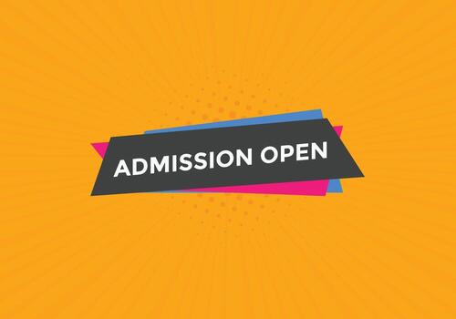 Admission open banner. Admission open banner text web button template. vector