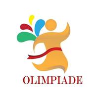 olimpiade logo template - run man logo symbol vector