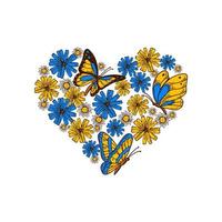 Heart in Ukrainian flag yellow and blue colors vector