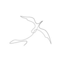 Flying bird continuous line drawing vector