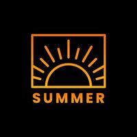 logo with summer vibes with orange border vector