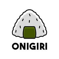 onigiri logo template and illustration on isolated background vector