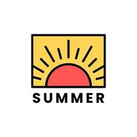 logo with summer vibes in striped style vector