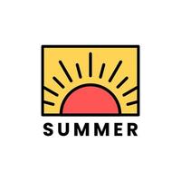 logo with summer vibes in striped style vector