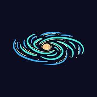 spiral galaxy color illustration without transparency and color gradation vector