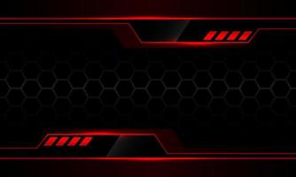 Abstract metallic red black cyber dark grey hexagon mesh design modern futuristic background vector