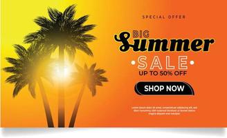 Welcome summer, big sale banner vector