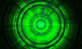 Abstract green light circle circuit data technology futuristic design modern background vector