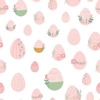 Cartoon cute eggs seamless pattern for easter wrapping paper vector