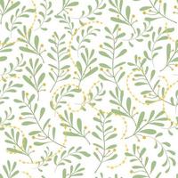 Boho seamless pattern with herbs and branches vector