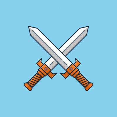 Two Swords Emoji Vector Illustration Isolated Stock Vector (Royalty Free)  2168093069