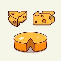 Cheese cartoon vector flat design illustration