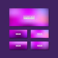 Set of blurry purple web banner background. Abstract gradient meshes with bright and dark colors. Modern screen vector design for mobile app. Pink, violet, and purple gradient color.