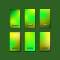 Set of blurry forest social media story background. Abstract gradient meshes with bright and dark colors. Modern screen vector design for mobile app. Green and yellow gradient color.