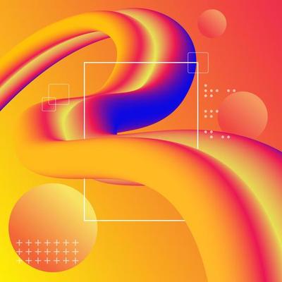 Colorful Abstract fluid wave. Modern poster with gradient 3d flow shape. Innovation background design