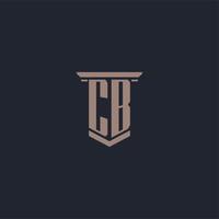 CB initial monogram logo with pillar style design vector