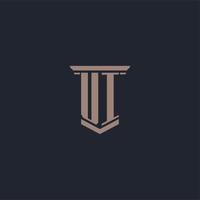 UI initial monogram logo with pillar style design vector