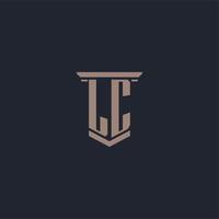 LC initial monogram logo with pillar style design vector