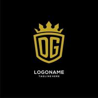 Initial DG logo shield crown style, luxury elegant monogram logo design vector