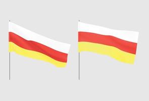 South Ossetia flags. Set of national realistic South Ossetia flags. vector