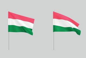 banderas de hungría. conjunto de banderas nacionales húngaras realistas. vector