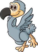 el pájaro dodo sonriente va a volar vector