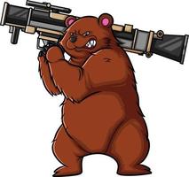 el oso loco con la bomba bazooka vector