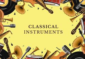 Background Illustration Vector Classical Music and Istruments