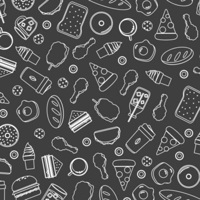 Fork, knife and plate icon seamless pattern background. Restaurant