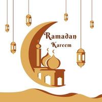 Vector illustration of desert and Ramadan style flat design theme