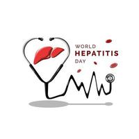 día mundial de la hepatitis, diseño para el tema médico saludable vector