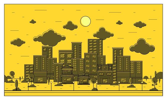 City building style flat design vector illustration