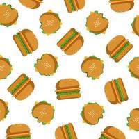 Hamburger food illustration vector pattern