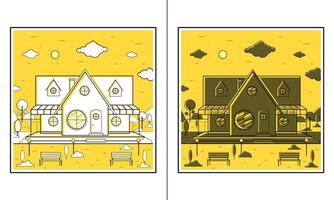 casa ilustración estilo moderno diseño plano vector