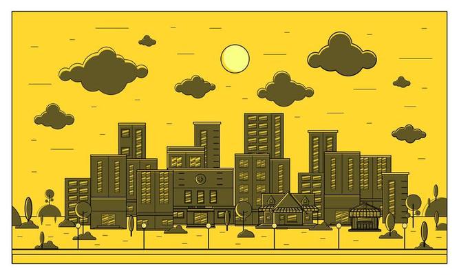 City building style flat design vector illustration