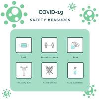 Infographic Banner Safety Measures From Corona vector