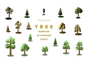 Illustration Tree Morning Afternoon Night vector