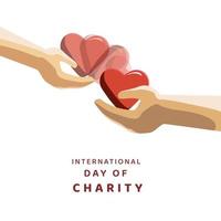 día internacional de la caridad, ilustración de diseño para el tema del día de la caridad vector