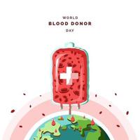 ilustración del día mundial del donante de sangre vector